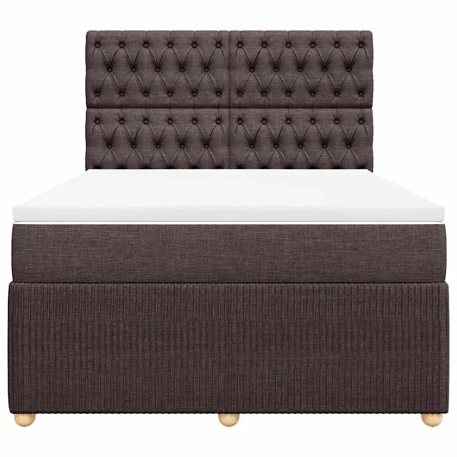 Sommier à lattes de lit avec matelas Marron foncé 140x200 cm - 4
