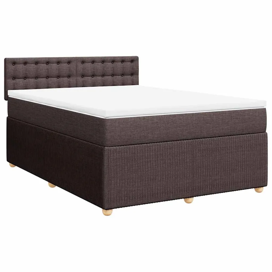 Sommier à lattes de lit avec matelas Marron foncé 140x200 cm - 3