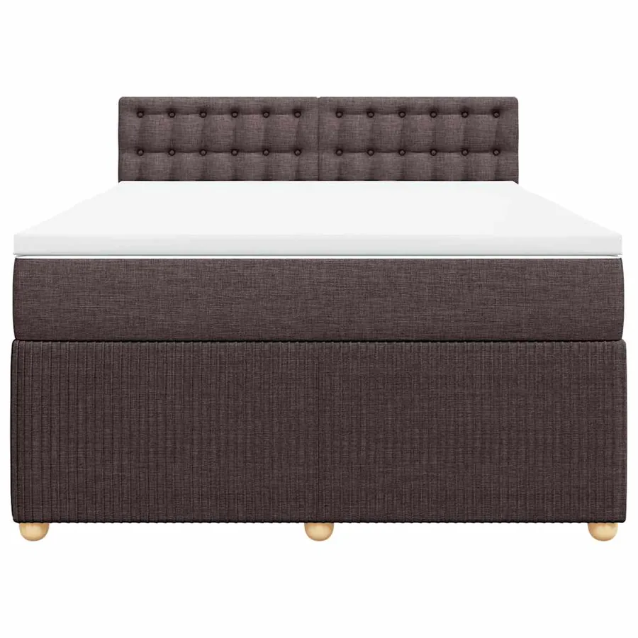 Sommier à lattes de lit avec matelas Marron foncé 140x200 cm - 6
