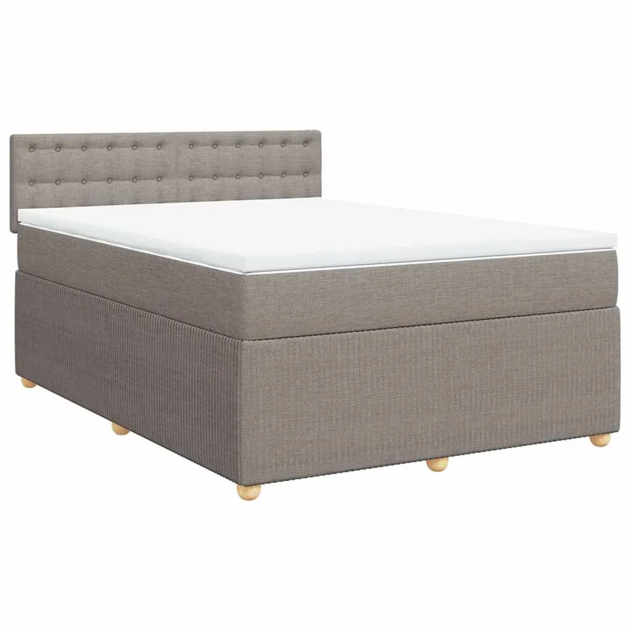 Sommier à lattes de lit avec matelas Taupe 140x200 cm Tissu - 2