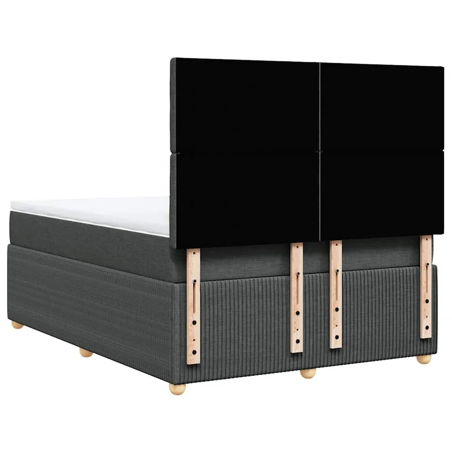 Sommier à lattes de lit avec matelas Gris foncé 140x200cm Tissu - 6