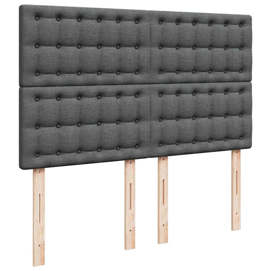 Sommier à lattes de lit avec matelas Gris foncé 140x200cm Tissu - 7