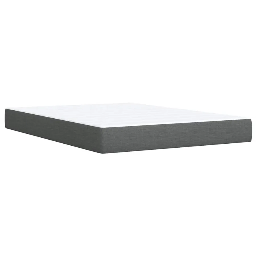 Sommier à lattes de lit avec matelas Gris foncé 140x200cm Tissu - 9