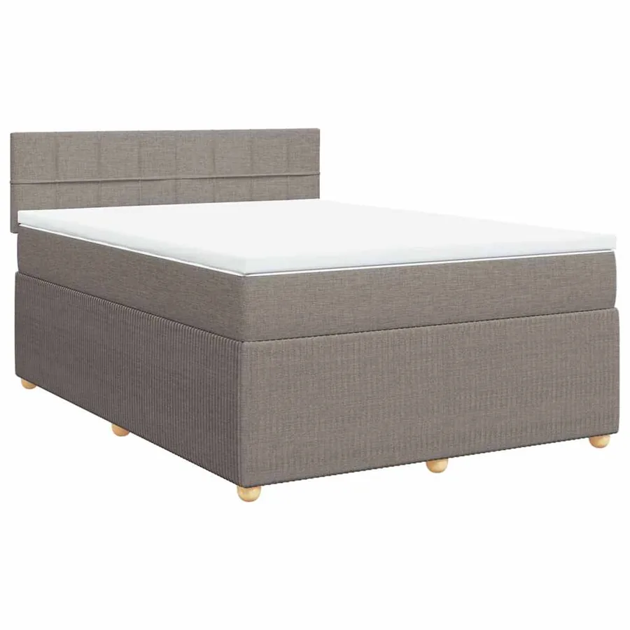 Sommier à lattes de lit avec matelas Taupe 140x200 cm Tissu - 2