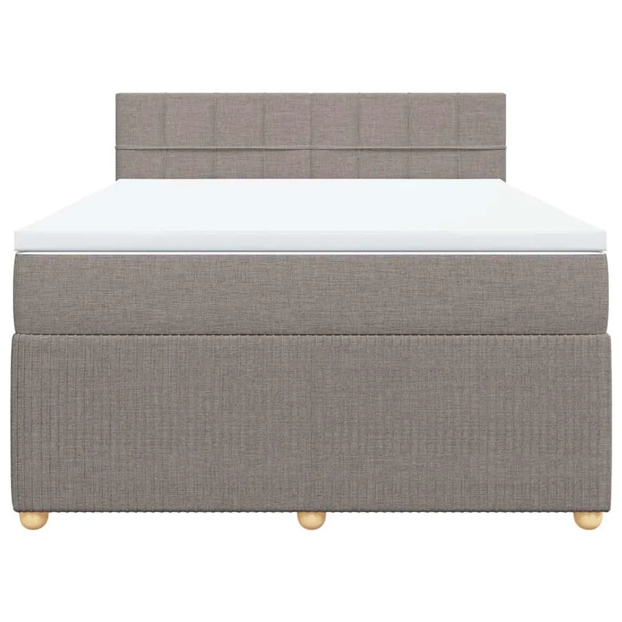 Sommier à lattes de lit avec matelas Taupe 140x200 cm Tissu - 4
