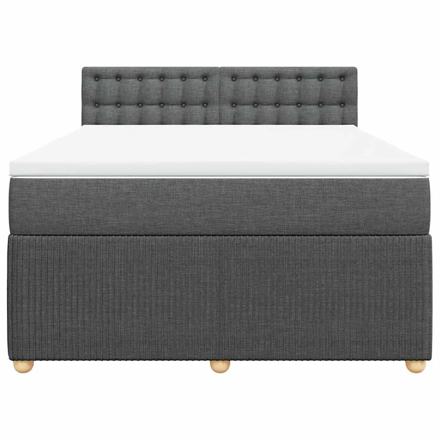 Sommier à lattes de lit avec matelas Gris foncé 140x200cm Tissu - 6