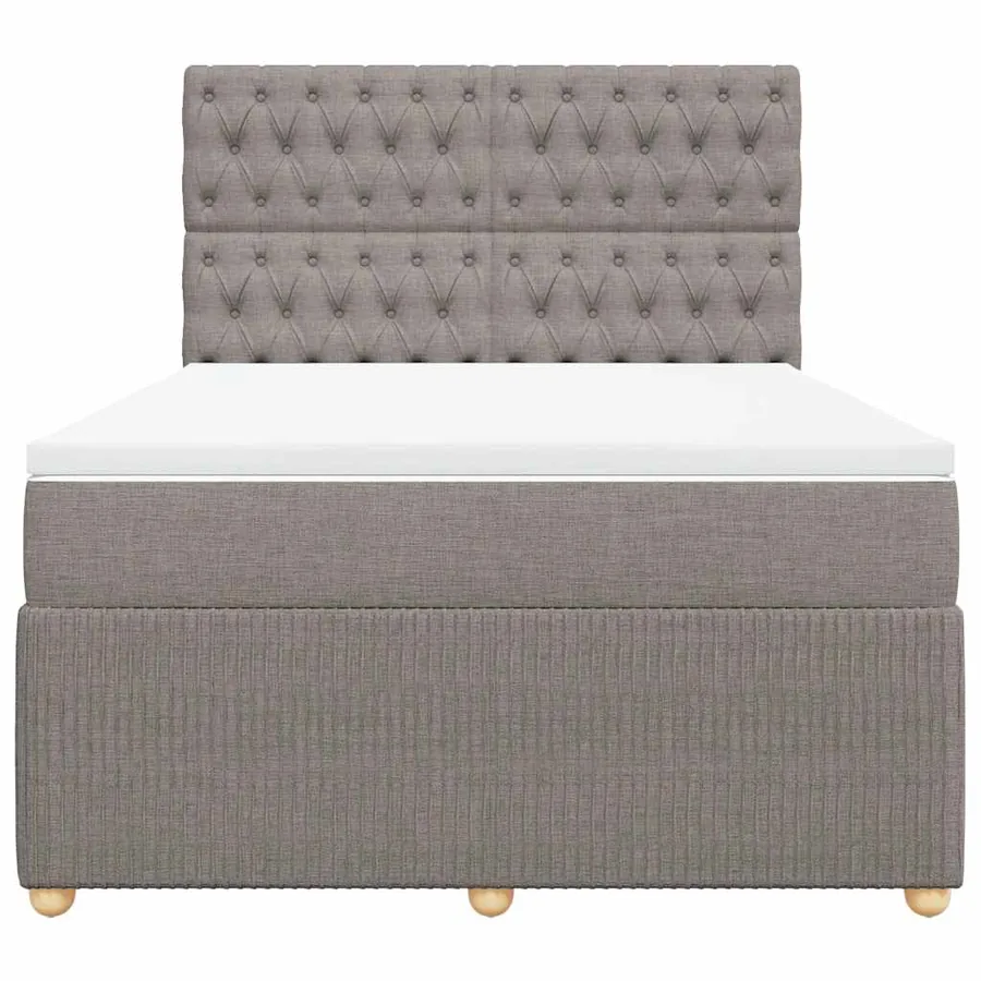 Sommier à lattes de lit avec matelas Taupe 140x200 cm Tissu - 6