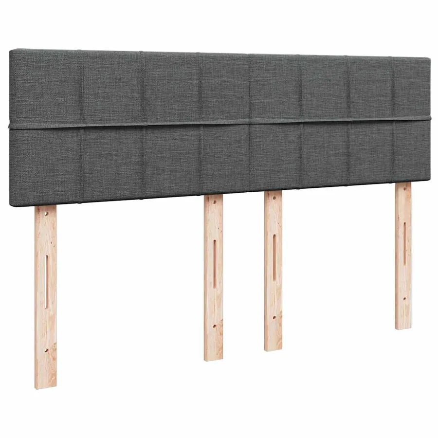 Sommier à lattes de lit avec matelas Gris foncé 140x200cm Tissu - 12