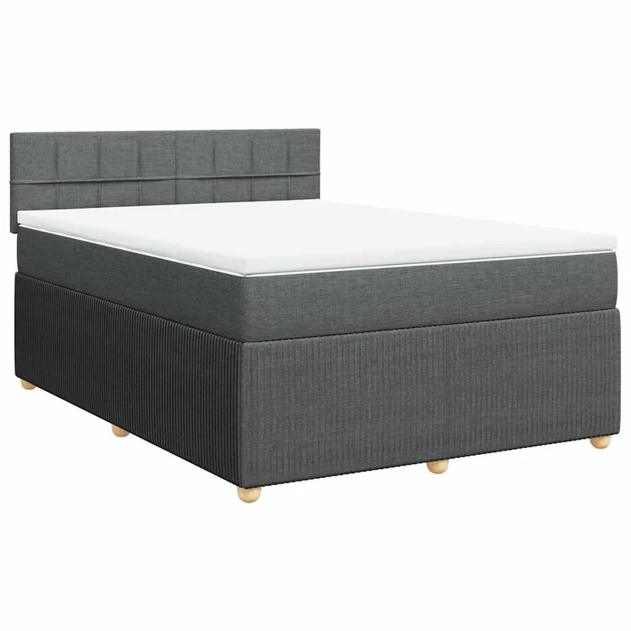 Sommier à lattes de lit avec matelas Gris foncé 140x200cm Tissu - 3