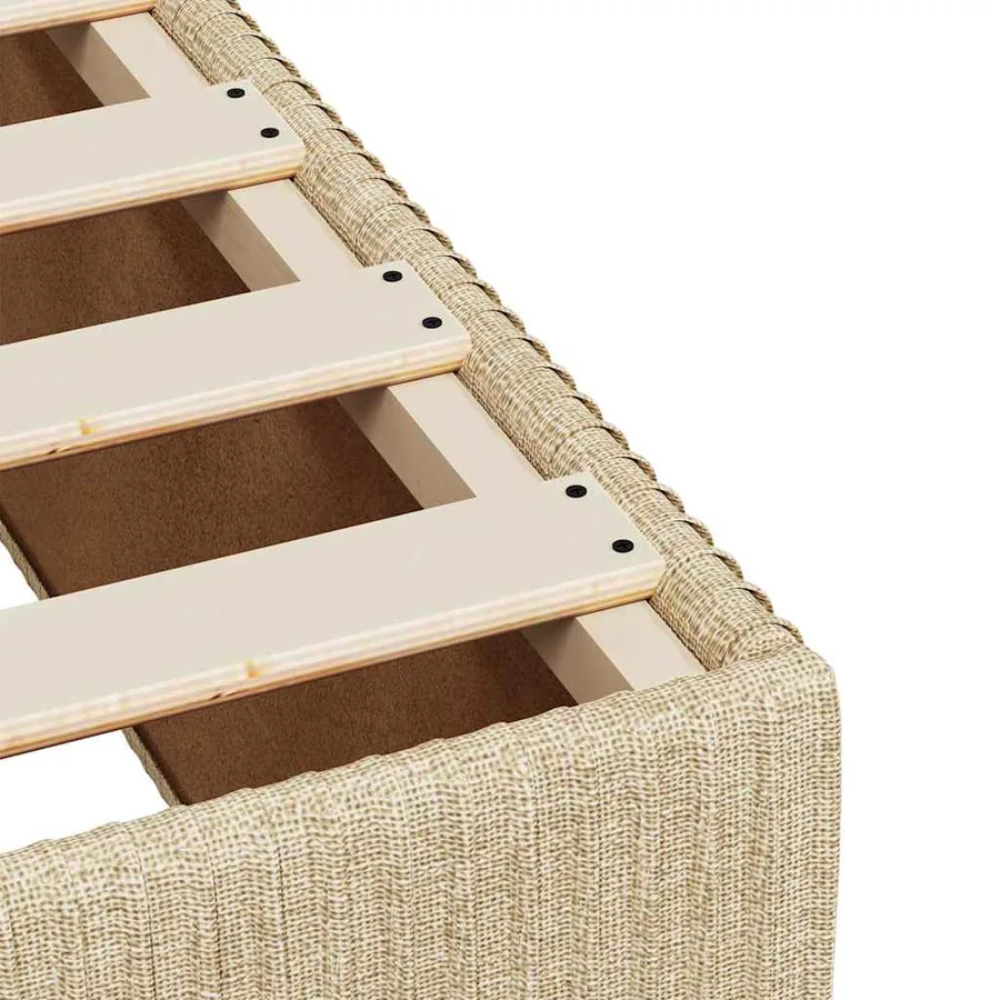 Sommier à lattes de lit avec matelas Crème 140x200 cm Tissu - 11