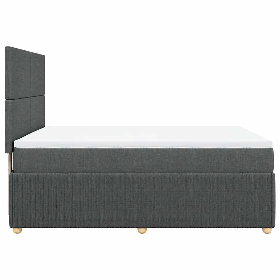 Sommier à lattes de lit avec matelas Gris foncé 140x200cm Tissu - 7