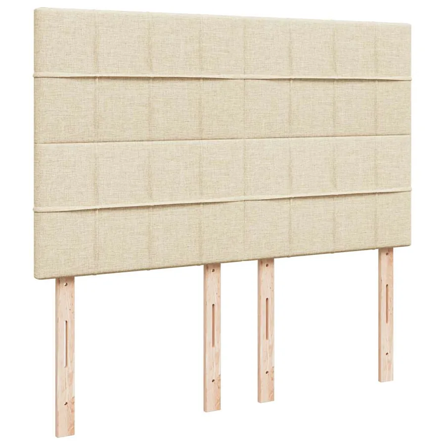 Sommier à lattes de lit avec matelas Crème 140x200 cm Tissu - 9