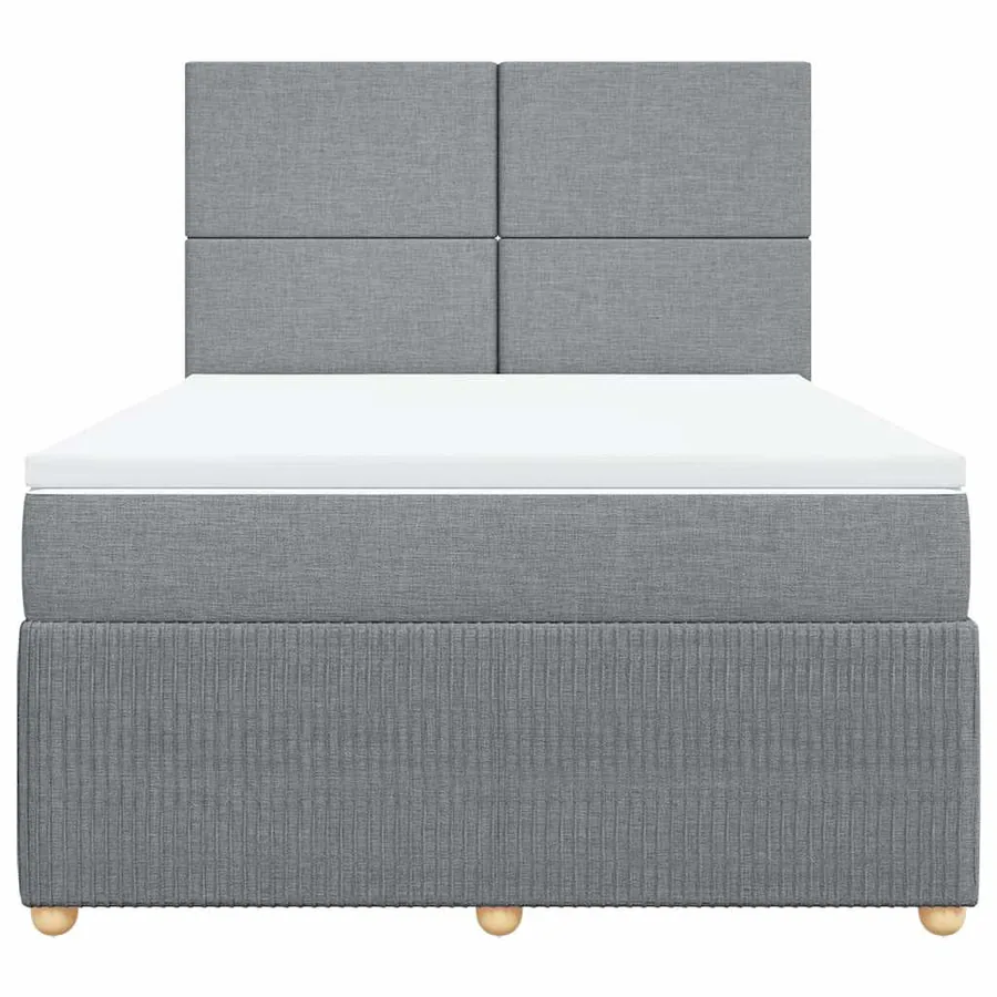 Sommier à lattes de lit avec matelas Gris clair 160x200cm Tissu - 6