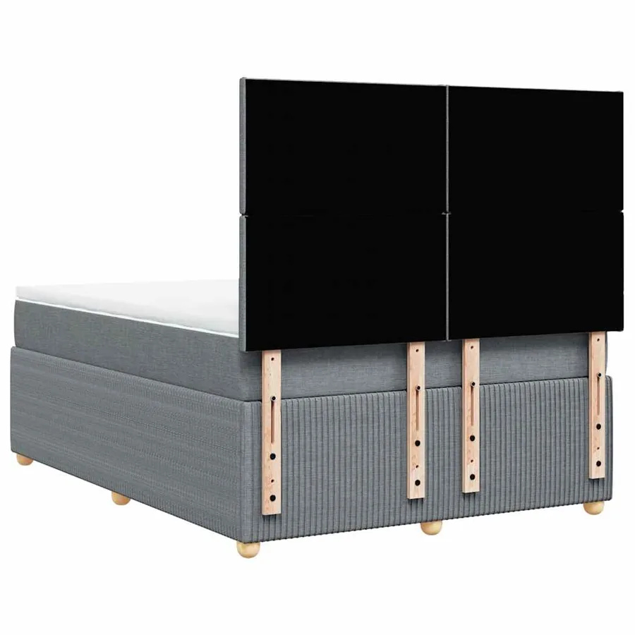 Sommier à lattes de lit avec matelas Gris clair 160x200cm Tissu - 8