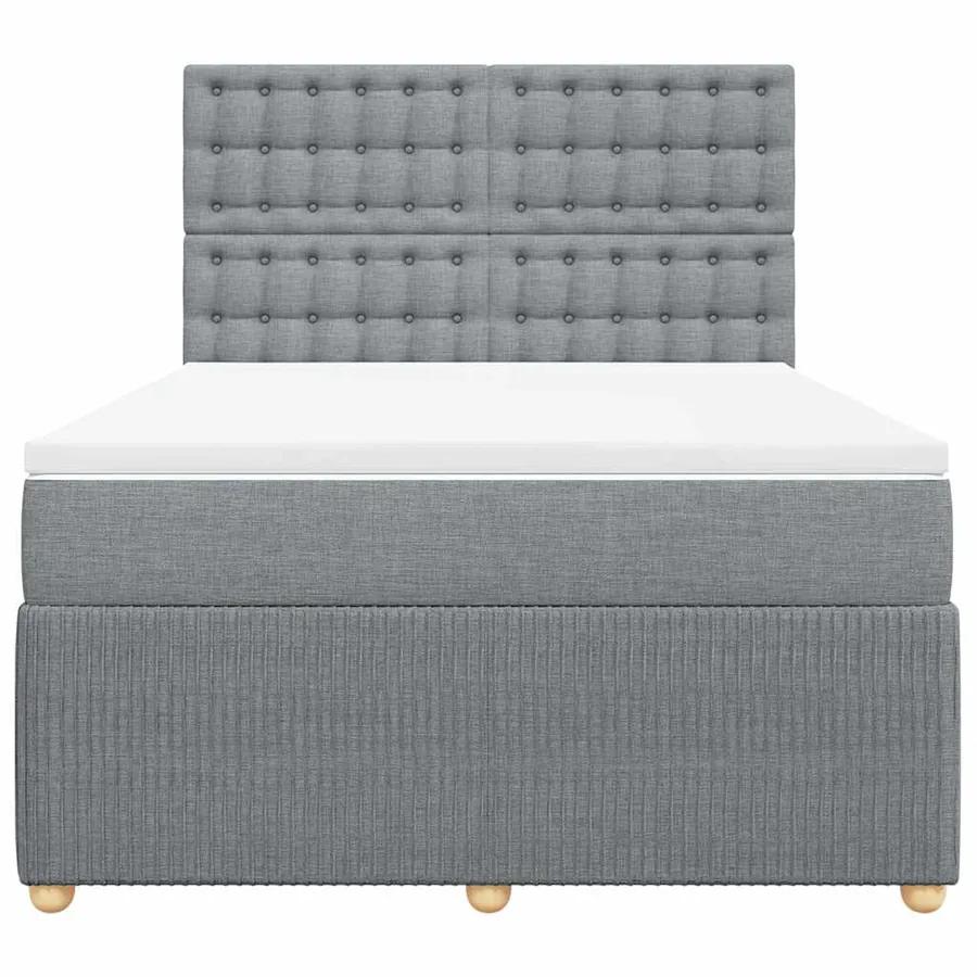 Sommier à lattes de lit avec matelas Gris clair 160x200cm Tissu - 6
