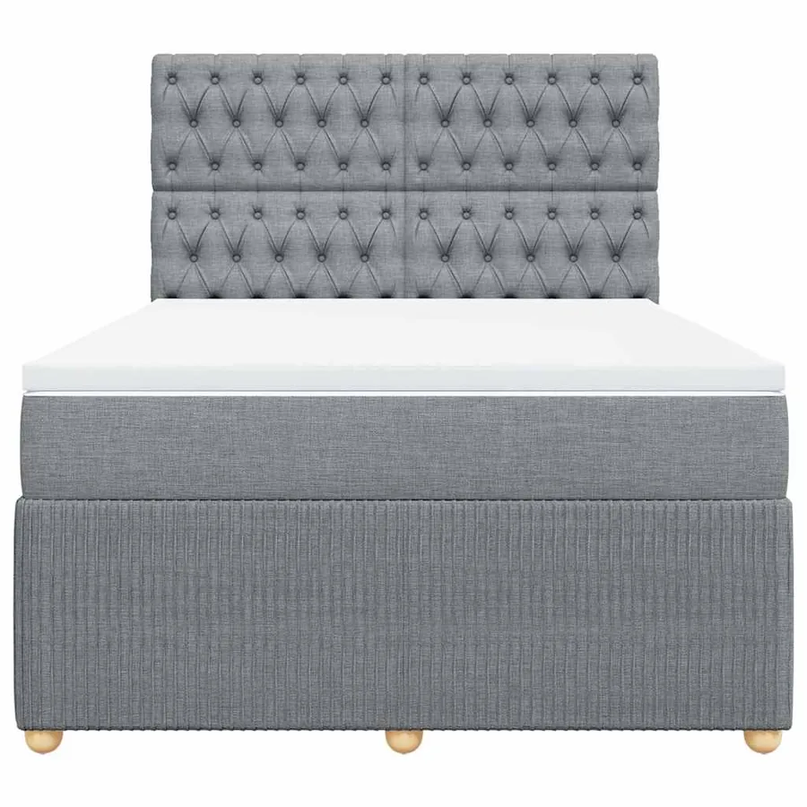 Sommier à lattes de lit avec matelas Gris clair 140x200cm Tissu - 6