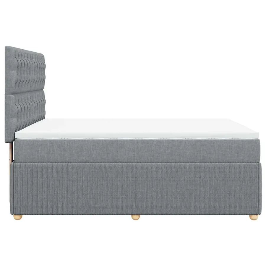 Sommier à lattes de lit avec matelas Gris clair 140x200cm Tissu - 7