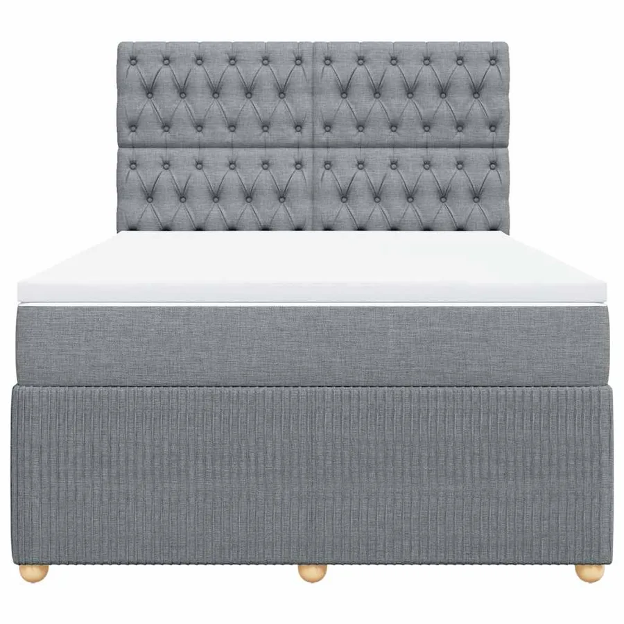 Sommier à lattes de lit avec matelas Gris clair 160x200cm Tissu - 6