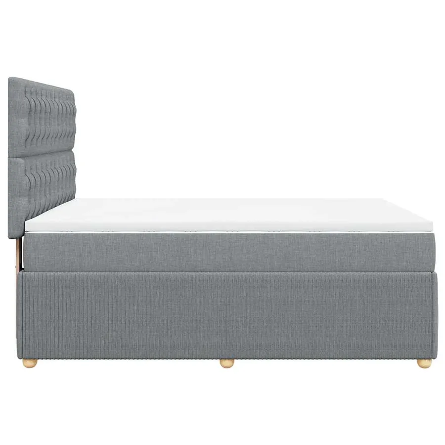 Sommier à lattes de lit avec matelas Gris clair 160x200cm Tissu - 7