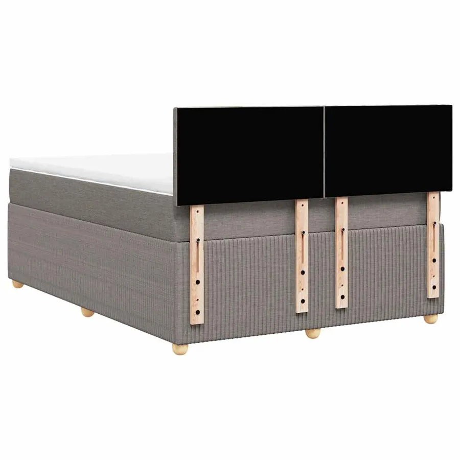 Sommier à lattes de lit avec matelas Taupe 160x200 cm Tissu - 6