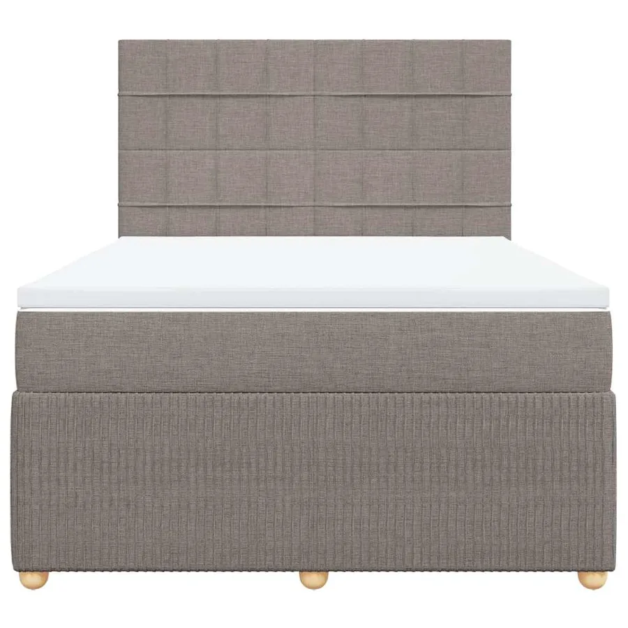Sommier à lattes de lit avec matelas Taupe 160x200 cm Tissu - 4