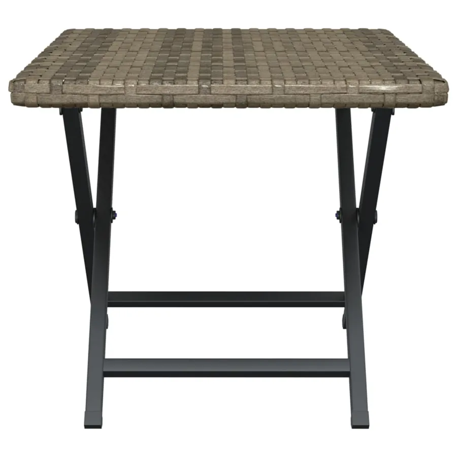 Folding Table Grey 45x35x32 cm Poly Rattan - 4