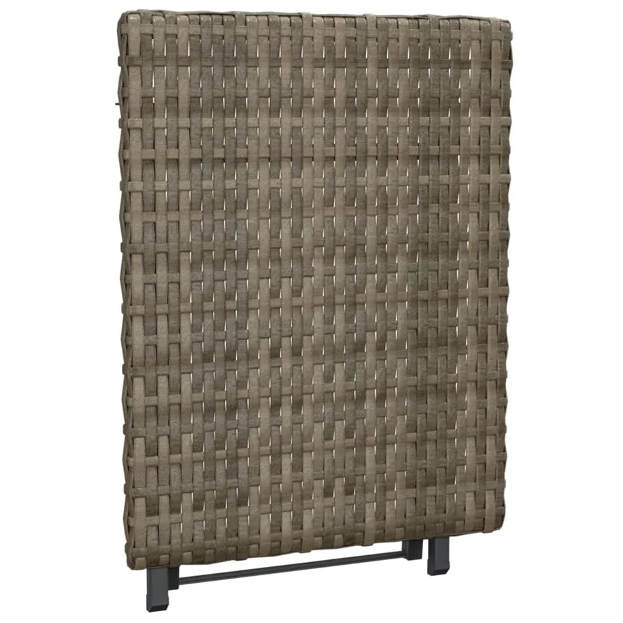 Folding Table Grey 45x35x32 cm Poly Rattan - 5