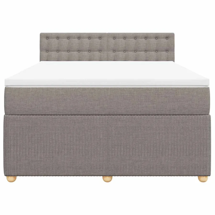 Sommier à lattes de lit avec matelas Taupe 160x200 cm Tissu - 6