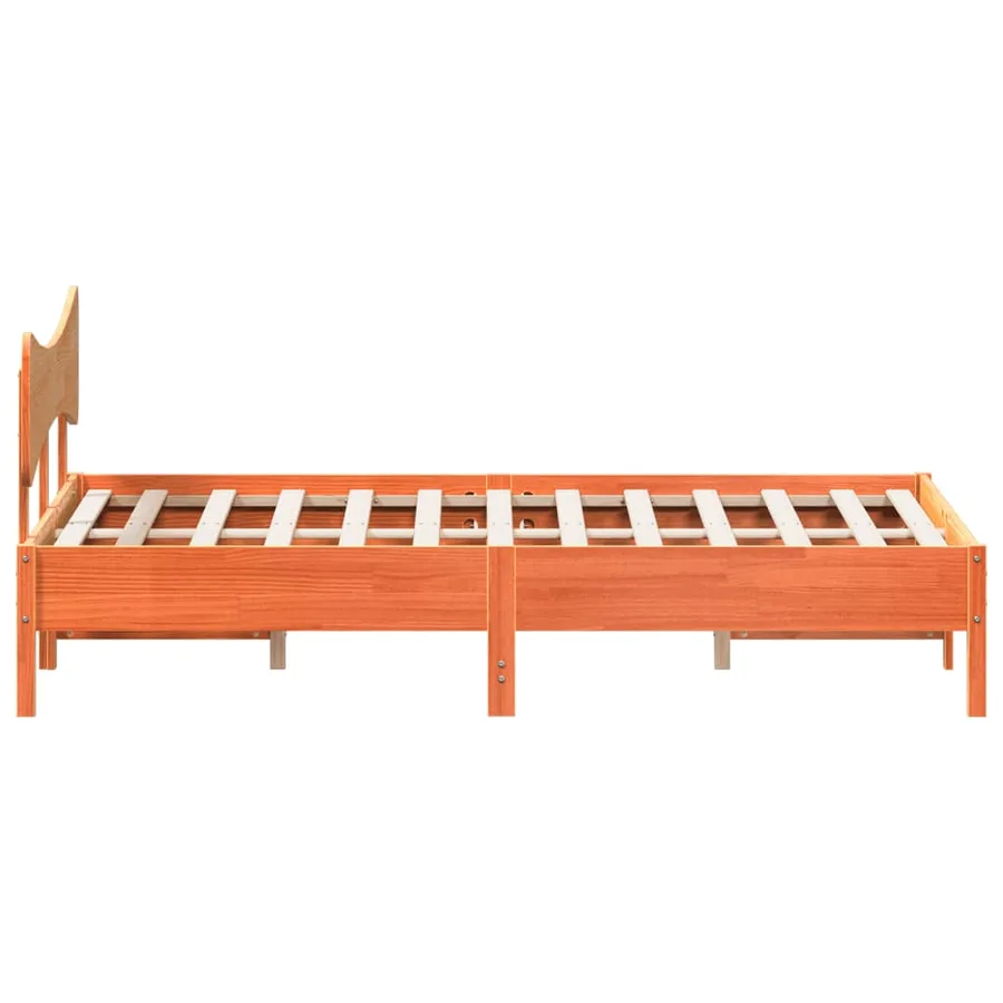 Cadre de lit sans matelas cire marron 200x200cm bois pin massif - 7