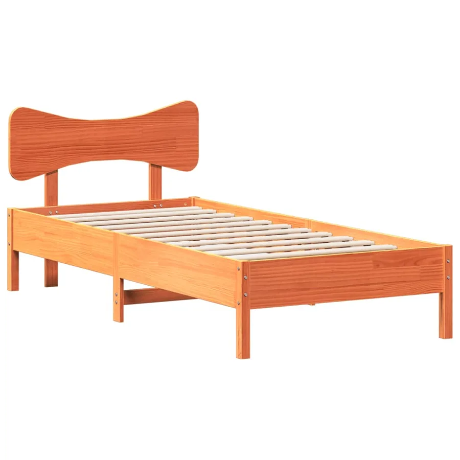 Cadre de lit sans matelas cire marron 90x200 cm bois pin massif - 2