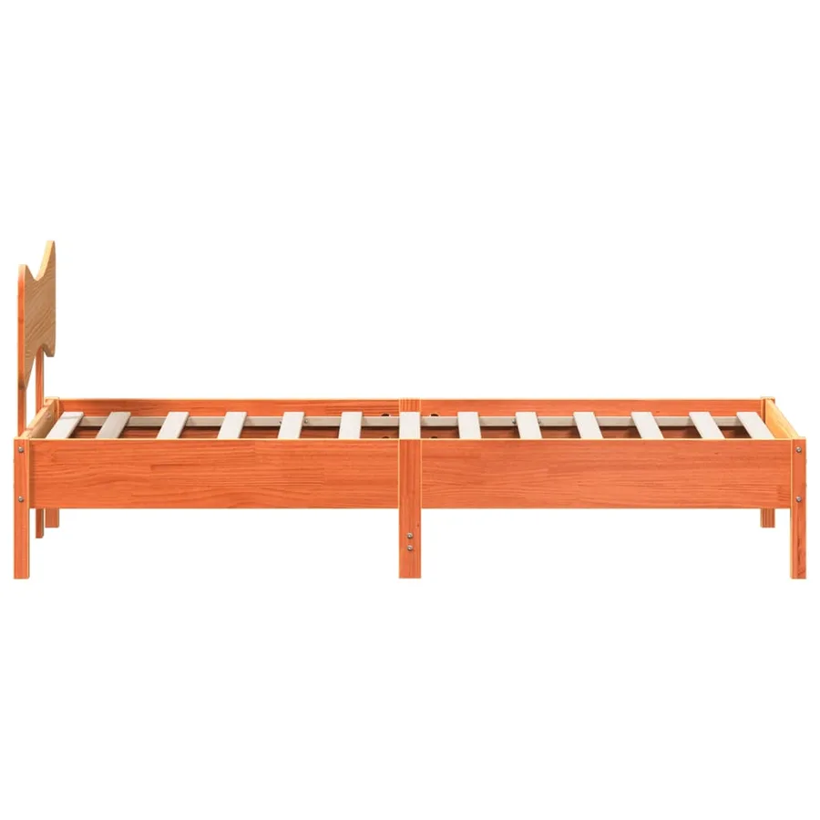Cadre de lit sans matelas cire marron 90x200 cm bois pin massif - 7
