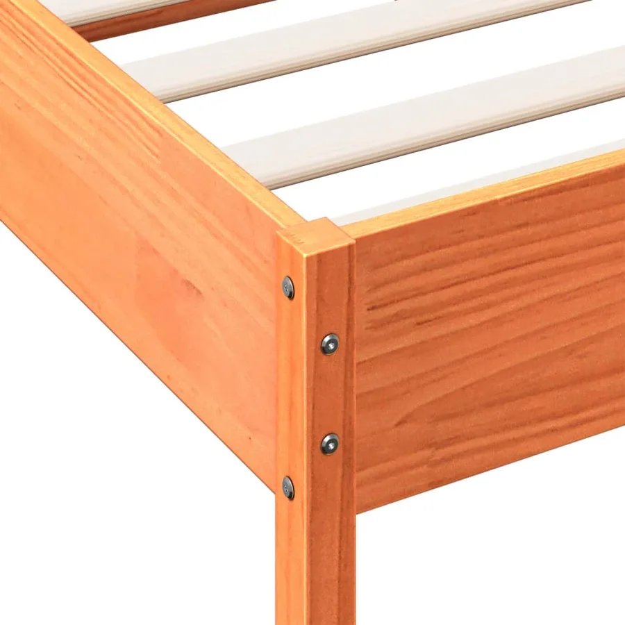 Cadre de lit sans matelas cire marron 90x200 cm bois pin massif - 9