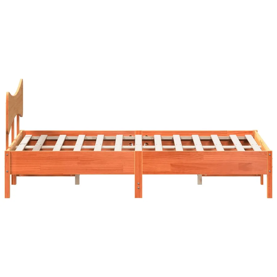Cadre de lit sans matelas cire marron 140x200cm bois pin massif - 7