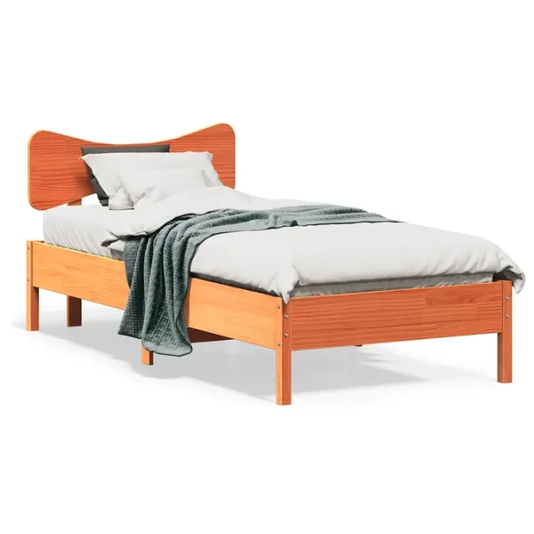 Cadre de lit sans matelas cire marron 90x190 cm bois pin massif