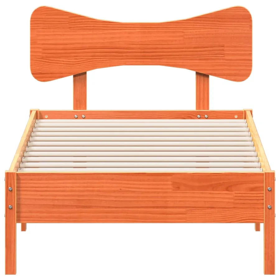 Cadre de lit sans matelas cire marron 90x190 cm bois pin massif - 4