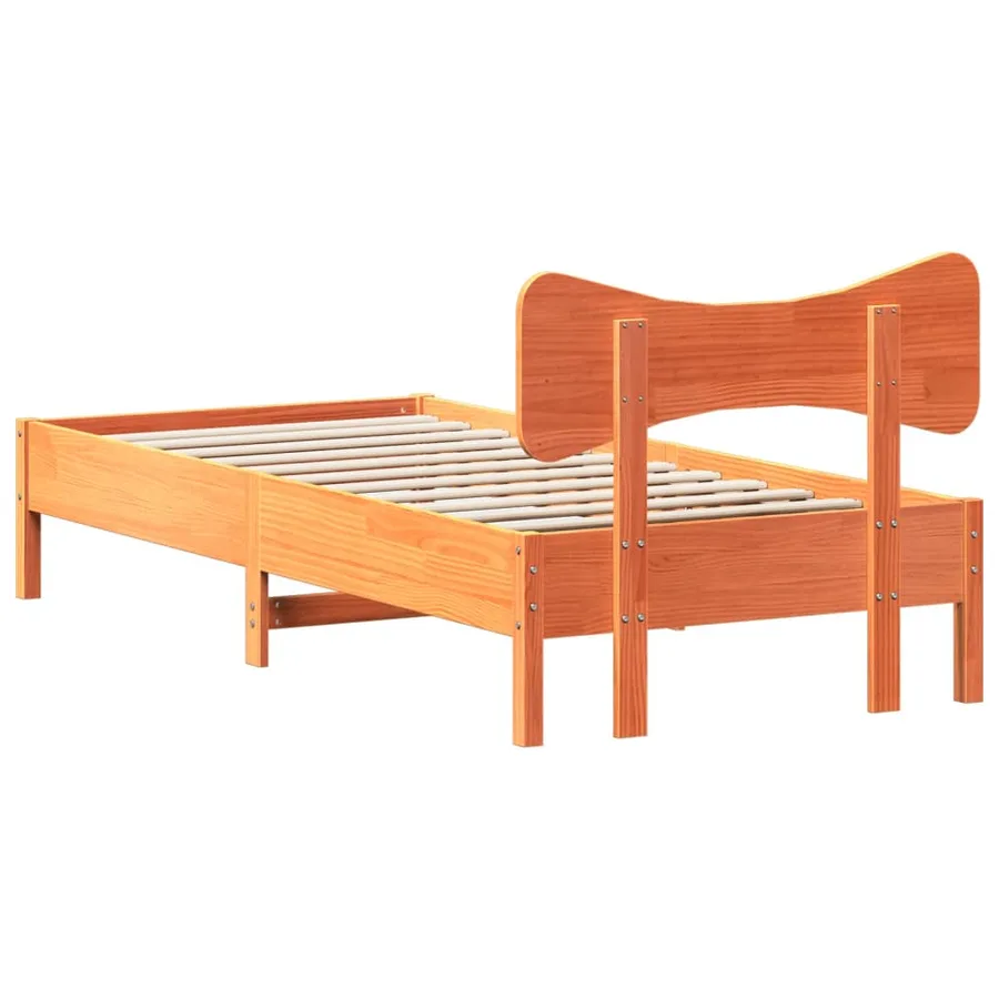Cadre de lit sans matelas cire marron 90x190 cm bois pin massif - 8