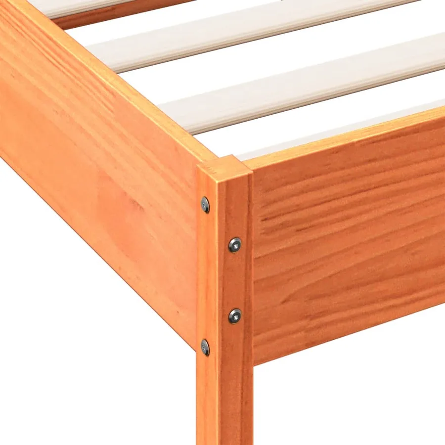 Cadre de lit sans matelas cire marron 90x190 cm bois pin massif - 9