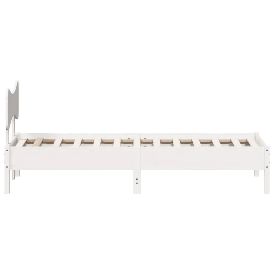 Cadre de lit sans matelas blanc 75x190 cm bois de pin massif - 7