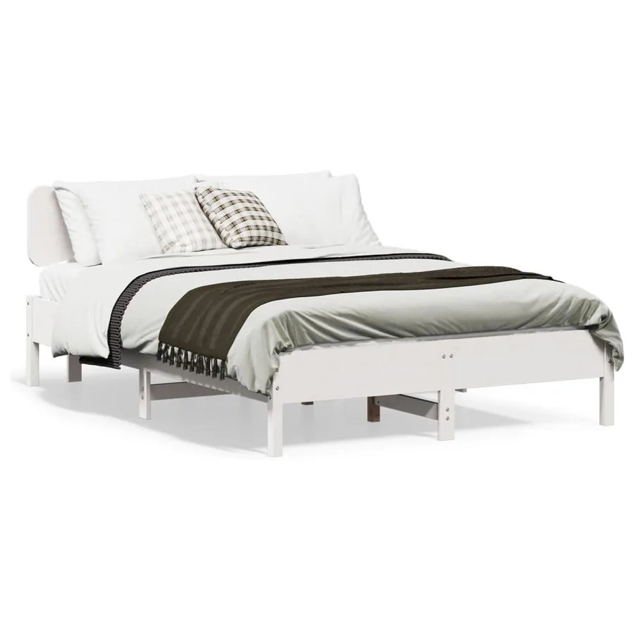 Cadre de lit sans matelas blanc 120x200 cm bois de pin massif