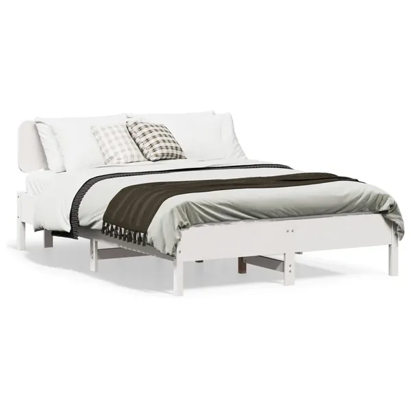 Cadre de lit sans matelas blanc 120x200 cm bois de pin massif