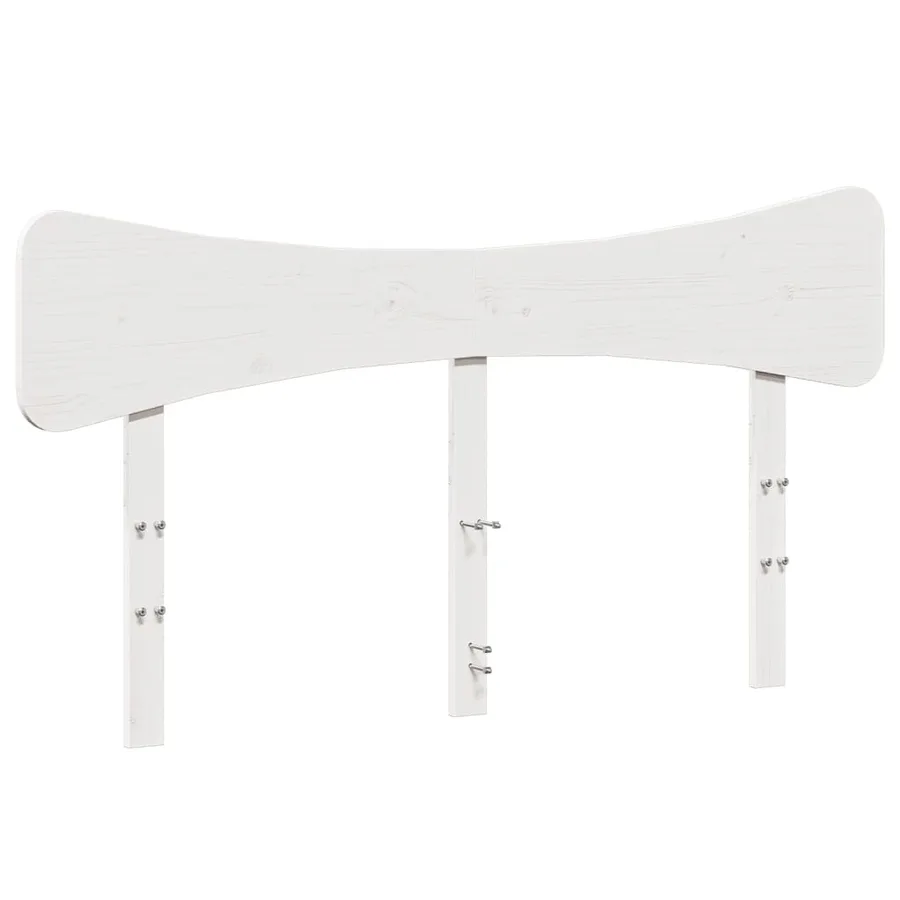 Cadre de lit sans matelas blanc 120x200 cm bois de pin massif - 6