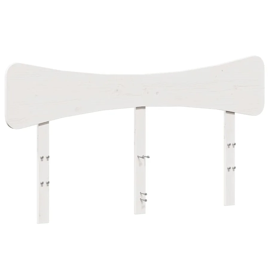 Cadre de lit sans matelas blanc 135x190 cm bois de pin massif - 6