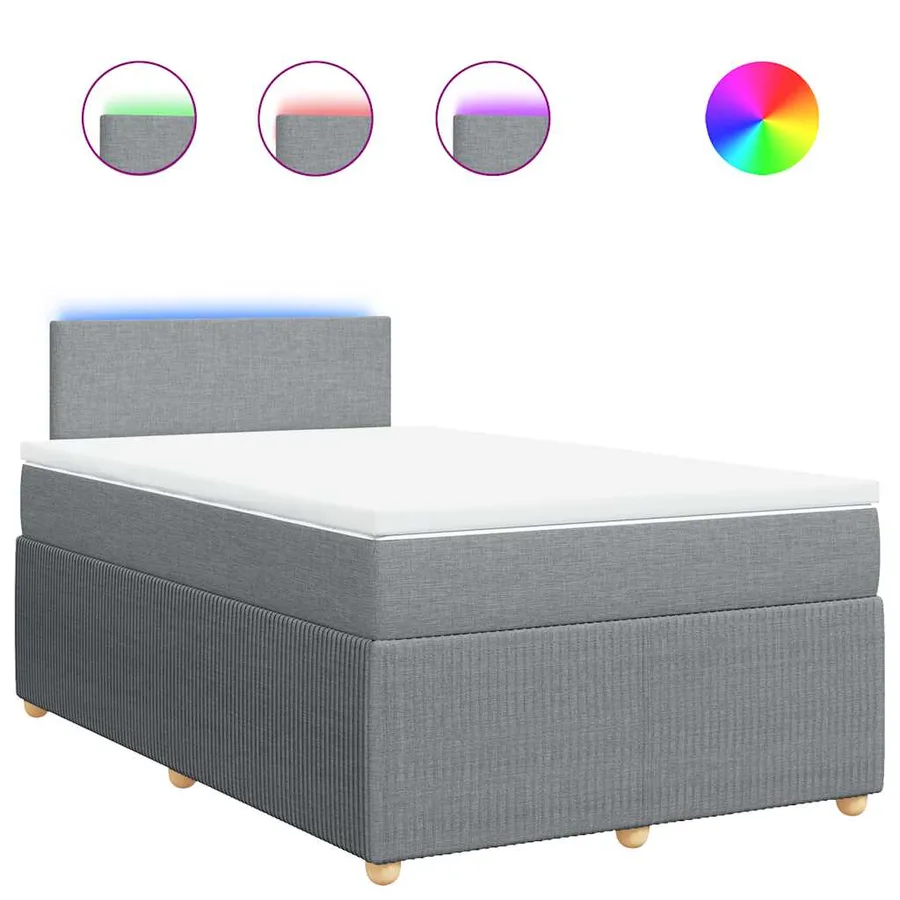 Sommier à lattes de lit avec matelas Gris clair 120x200cm Tissu - 2