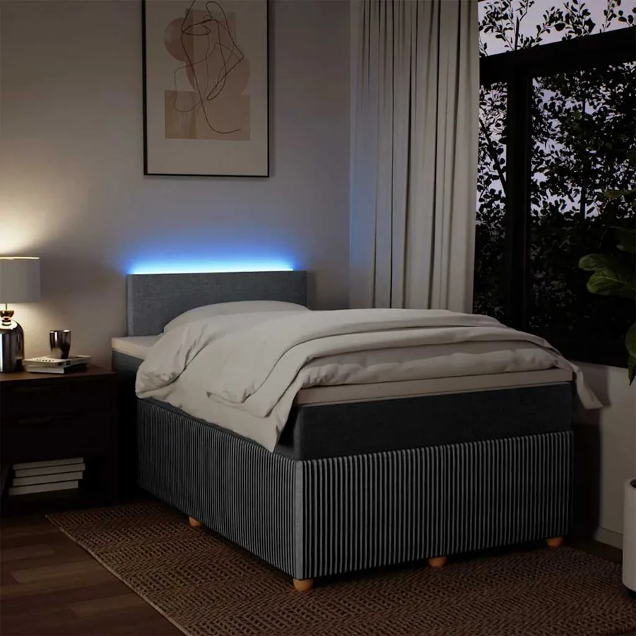 Sommier à lattes de lit avec matelas Gris clair 120x200cm Tissu - 5