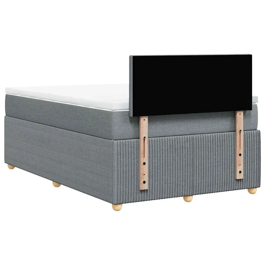 Sommier à lattes de lit avec matelas Gris clair 120x200cm Tissu - 8