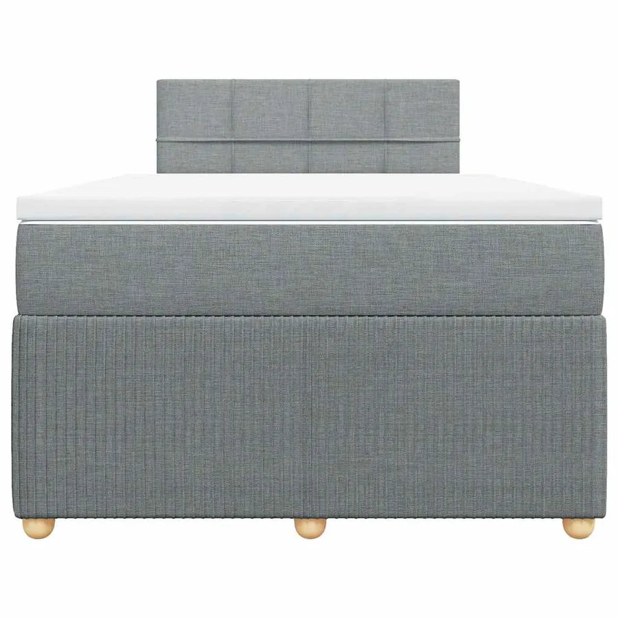 Sommier à lattes de lit avec matelas Gris clair 120x200cm Tissu - 6