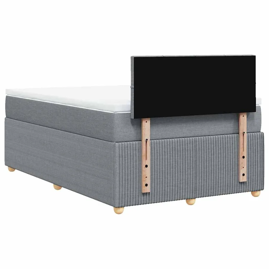 Sommier à lattes de lit avec matelas Gris clair 120x200cm Tissu - 8