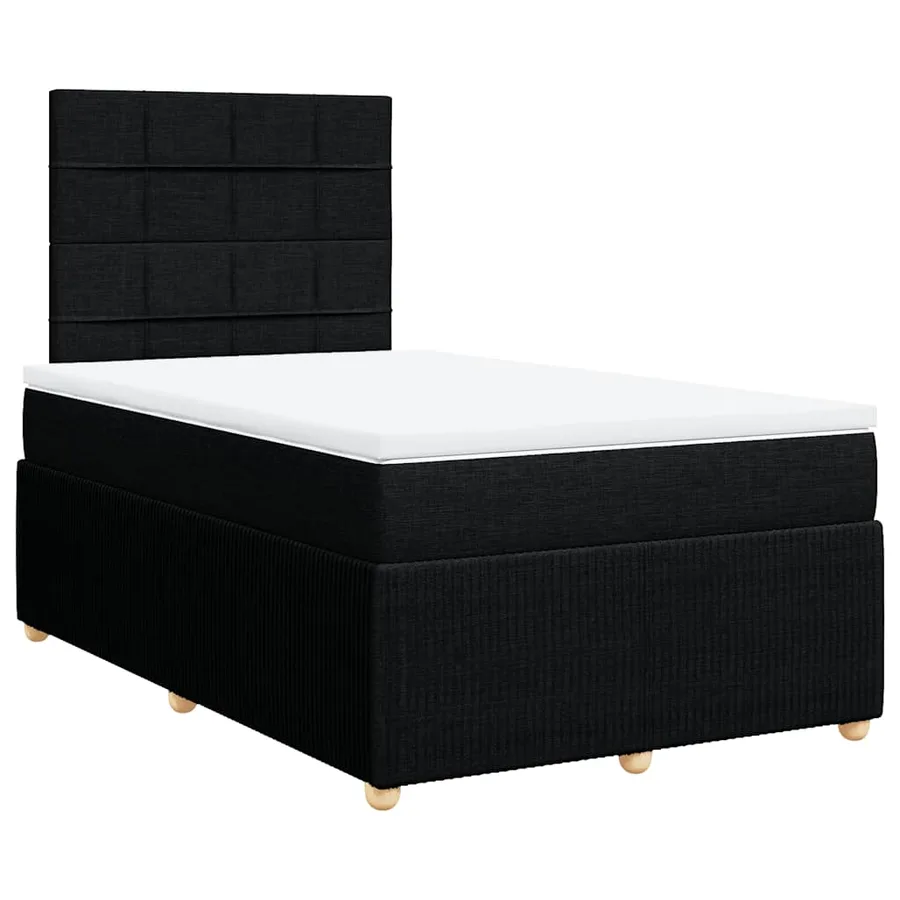 Sommier à lattes de lit avec matelas Noir 120x200 cm Tissu - 3