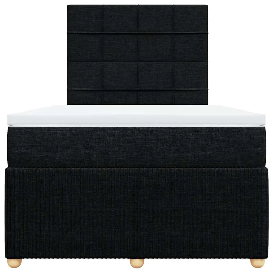 Sommier à lattes de lit avec matelas Noir 120x200 cm Tissu - 6