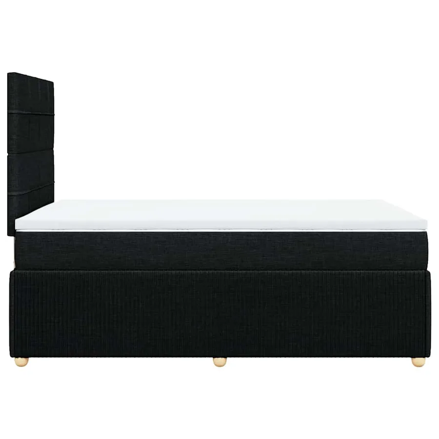 Sommier à lattes de lit avec matelas Noir 120x200 cm Tissu - 7